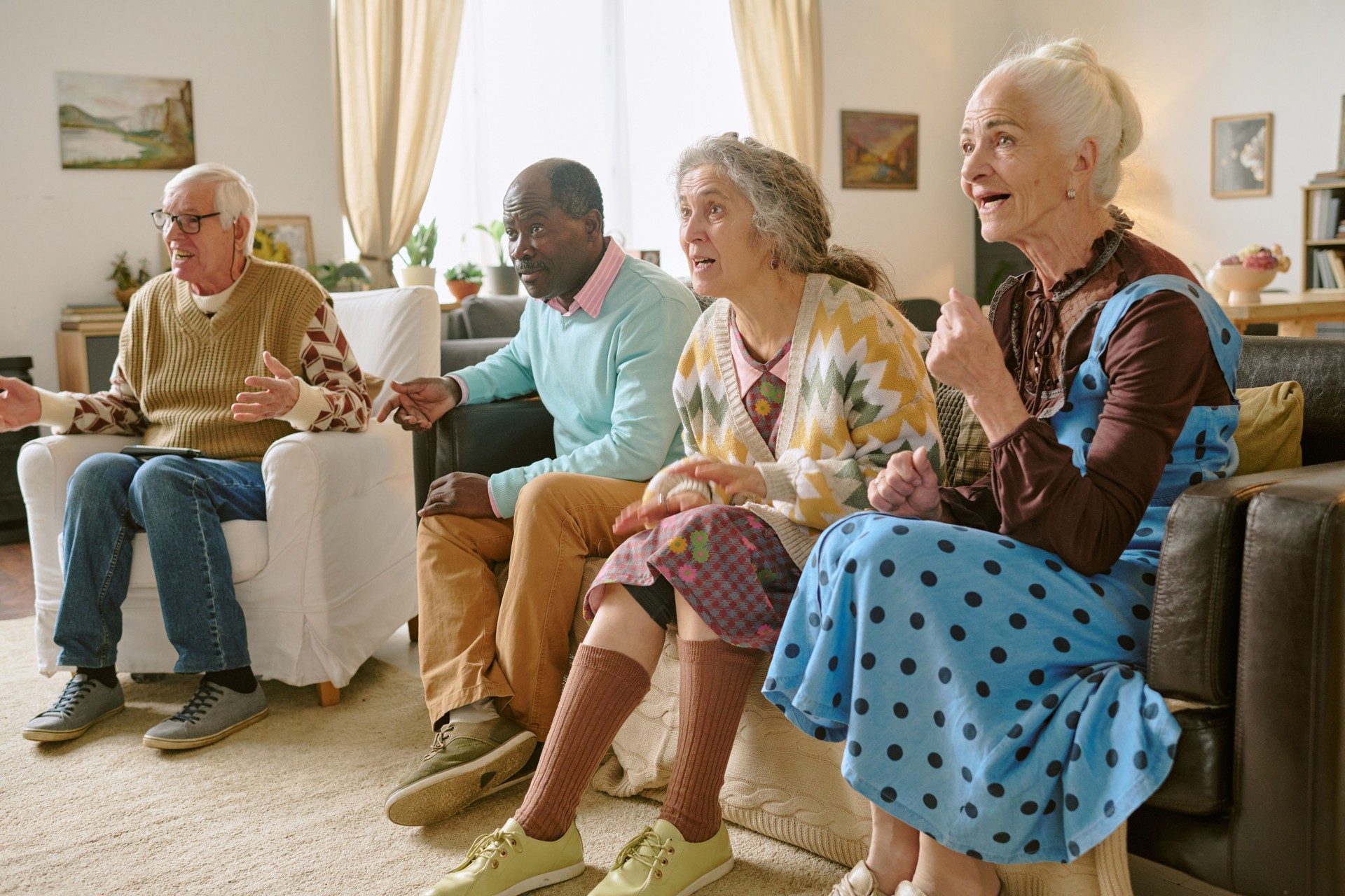 Residents of Nursing Home Enjoying Film